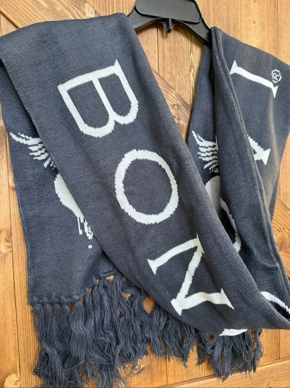Bon Jovi Black & White Logo Fringe Scarf Rock Band (9155)